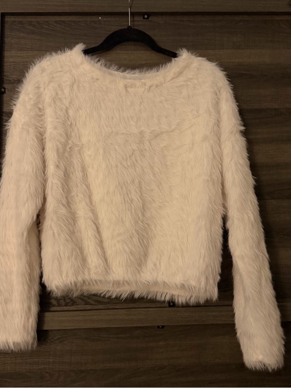 Zara Faux Fur Long-Sleeve Top